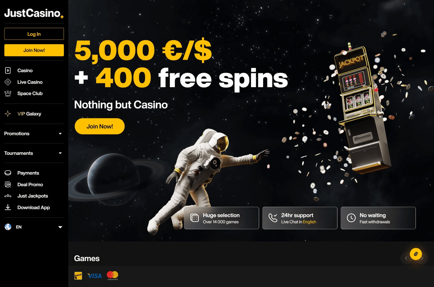 JustCasino casino screenshot 5