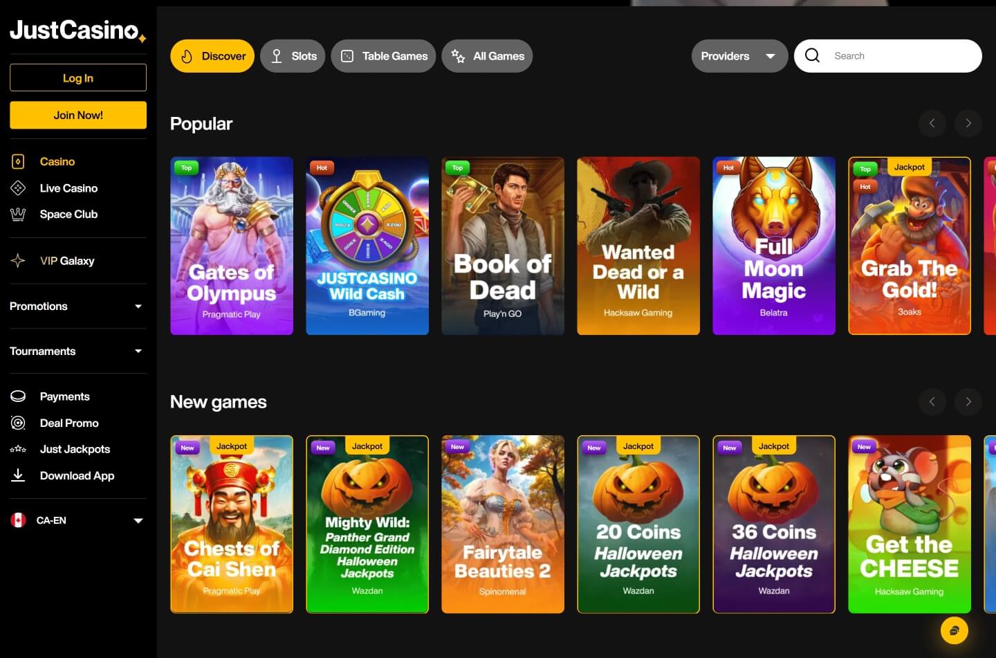 JustCasino casino screenshot 6