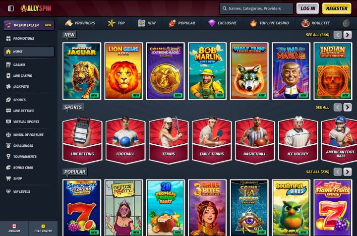 AllySpin Casino screenshot 1