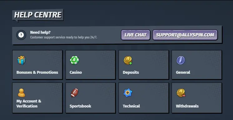 AllySpin help centre