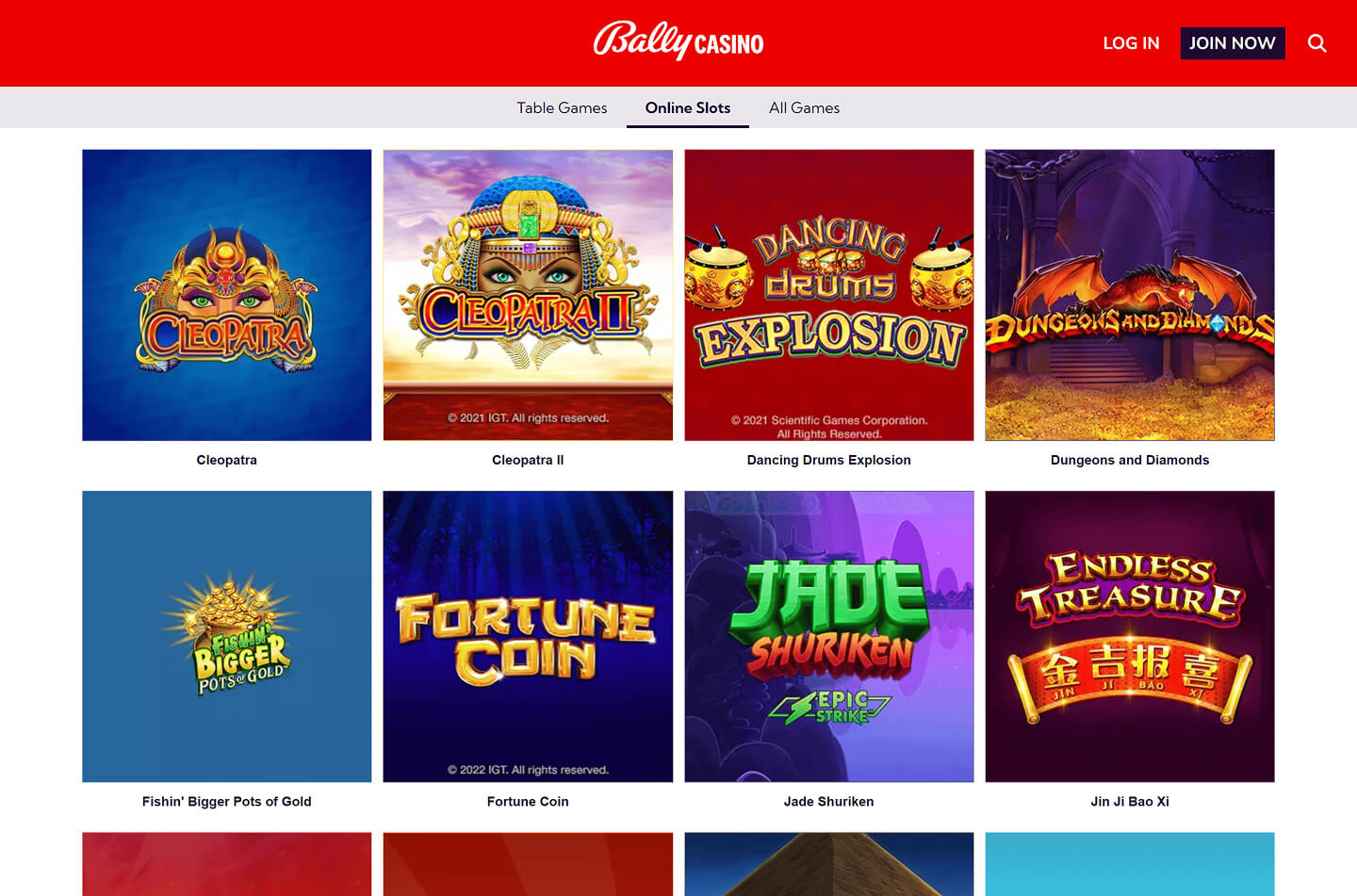Bally Bet casino screenshot 3