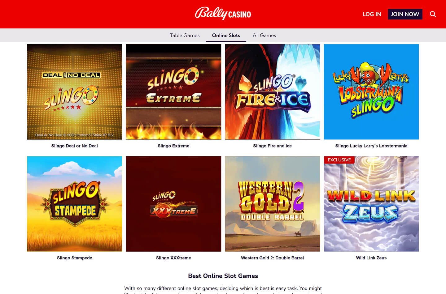 Bally Bet casino screenshot 4
