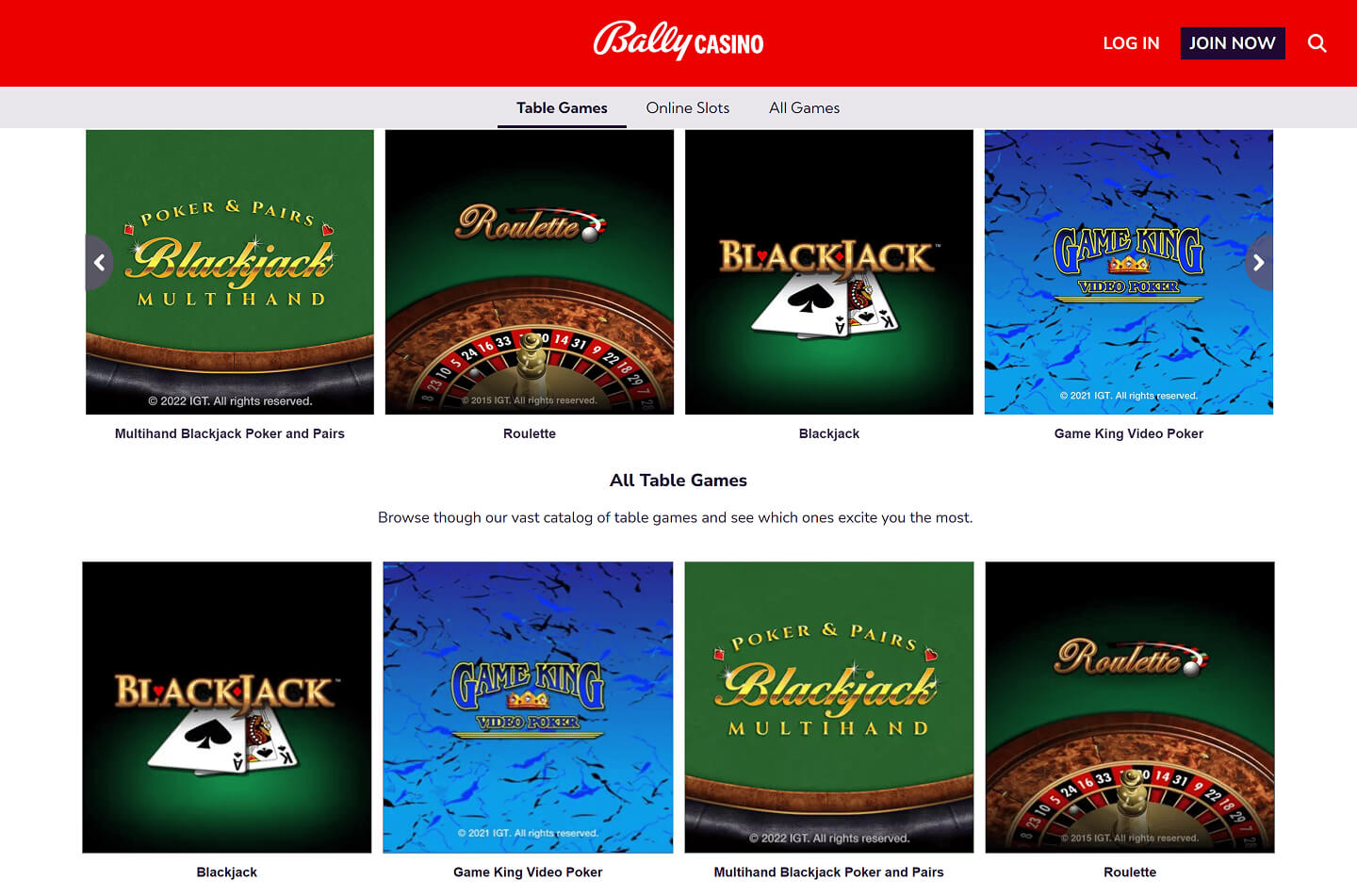 Bally Bet casino screenshot 5