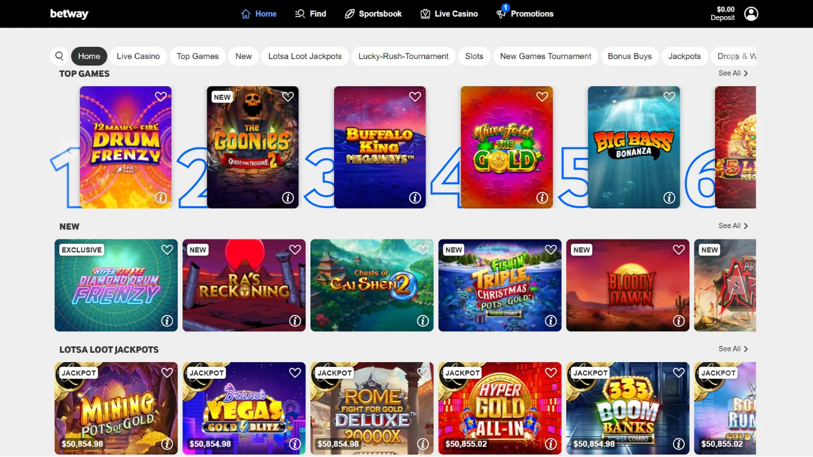 Betway casino Ontario Screenshot 1