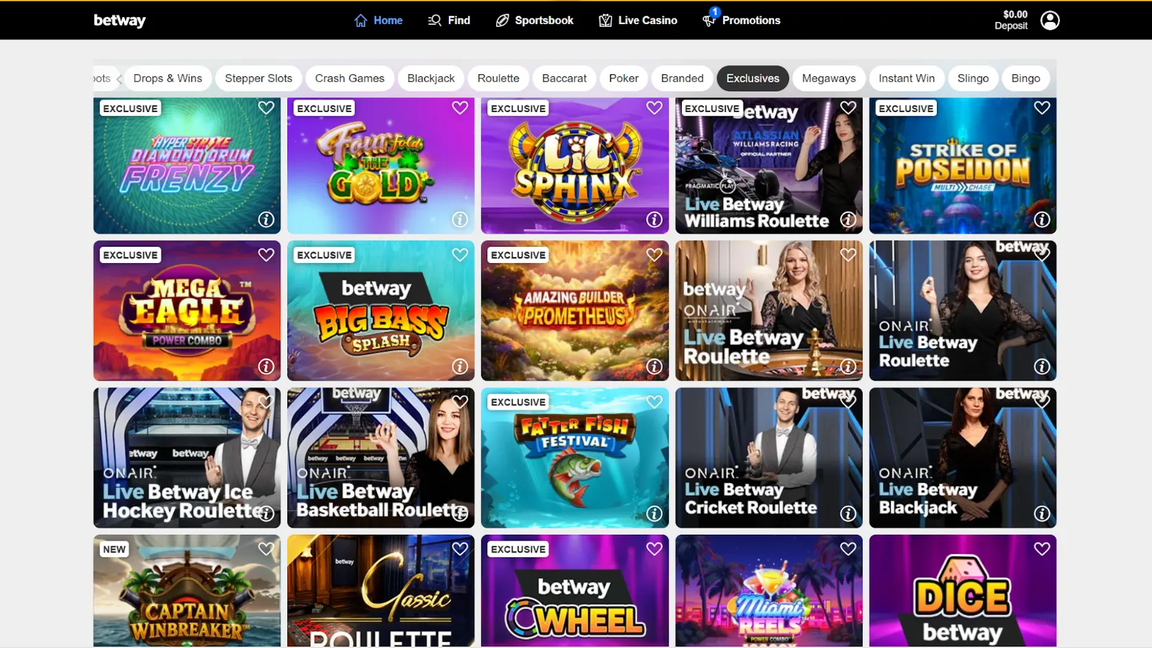 Betway casino Ontario Screenshot 4