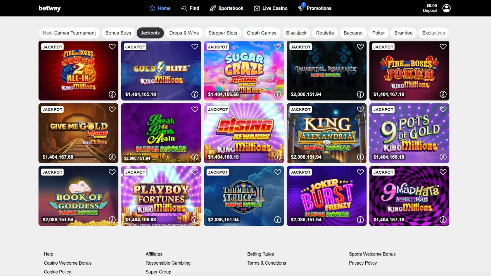 Betway casino Ontario Screenshot 5
