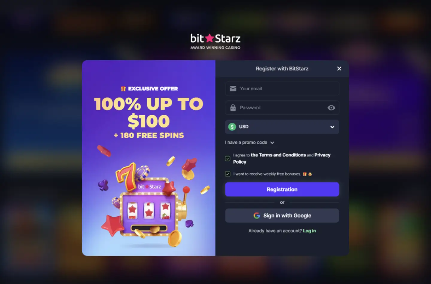  BitStarz casino screenshot 1