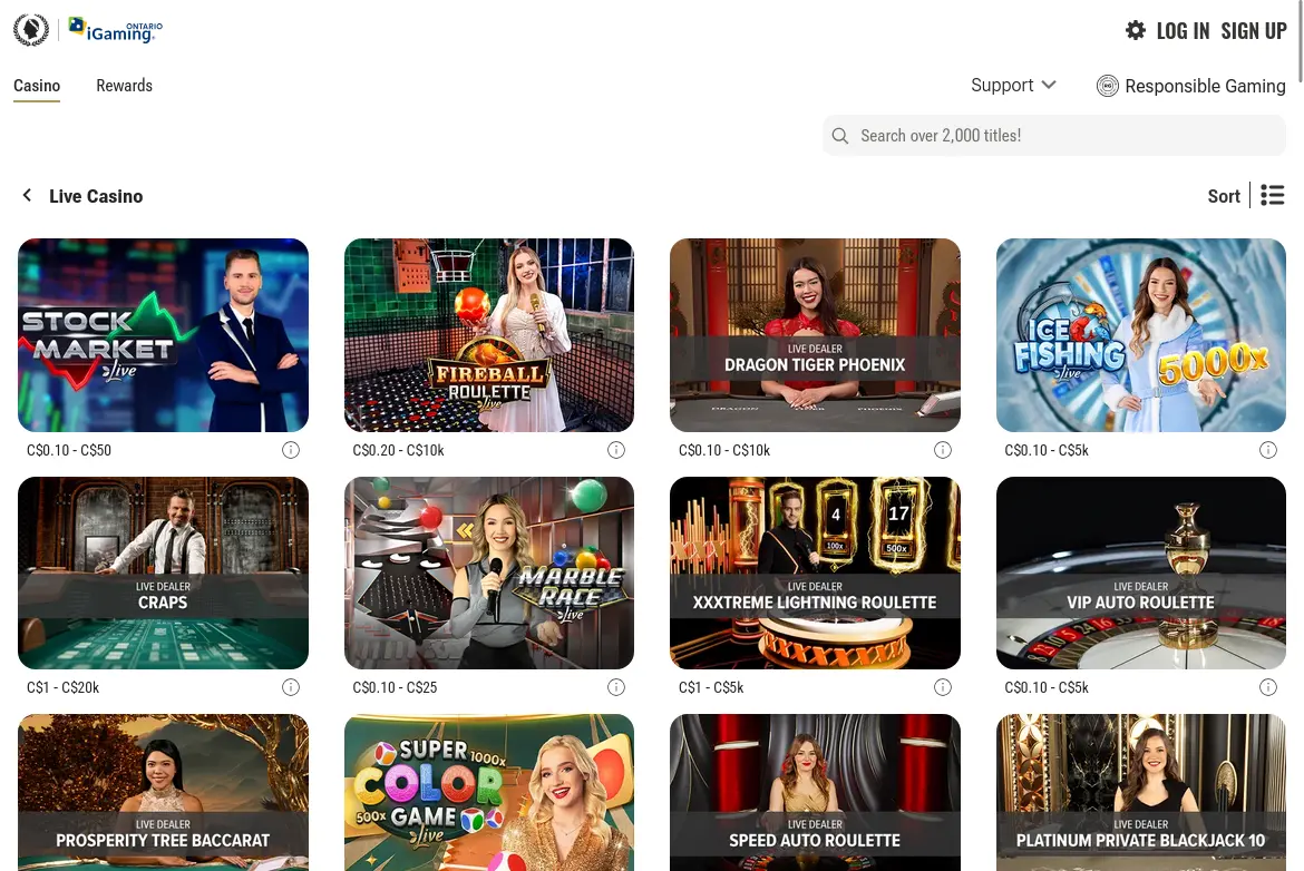 Caesars Live Casino screenshot