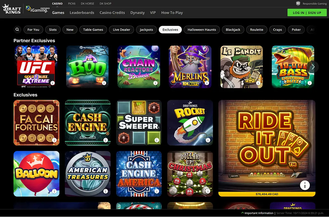 Exclusives screenshot