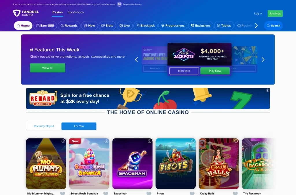 FanDuel casino Ontario screenshot 1