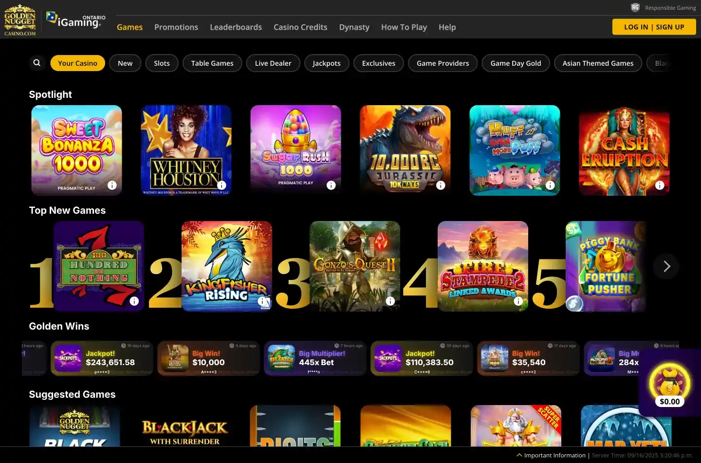 Golden Nugget casino screenshot 1