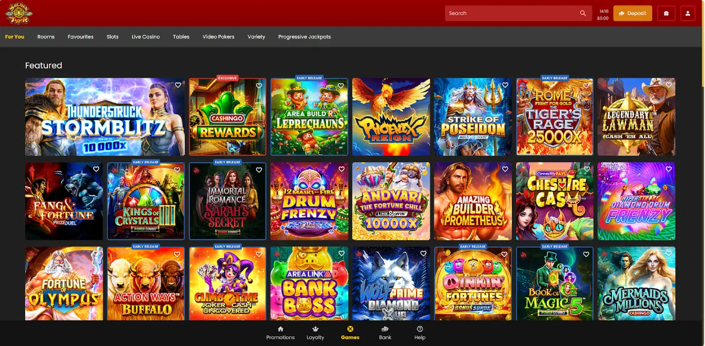 Golden Tiger casino screenshot 1