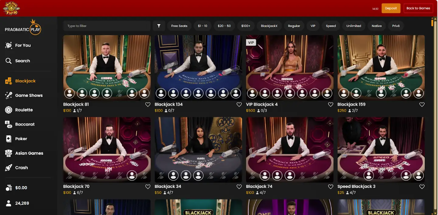 Golden Tiger casino screenshot 4
