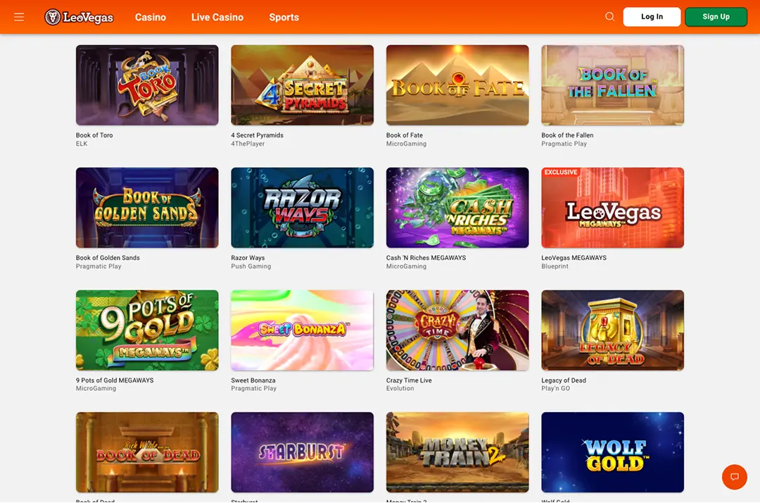 LeoVegas Alberta screenshot 2