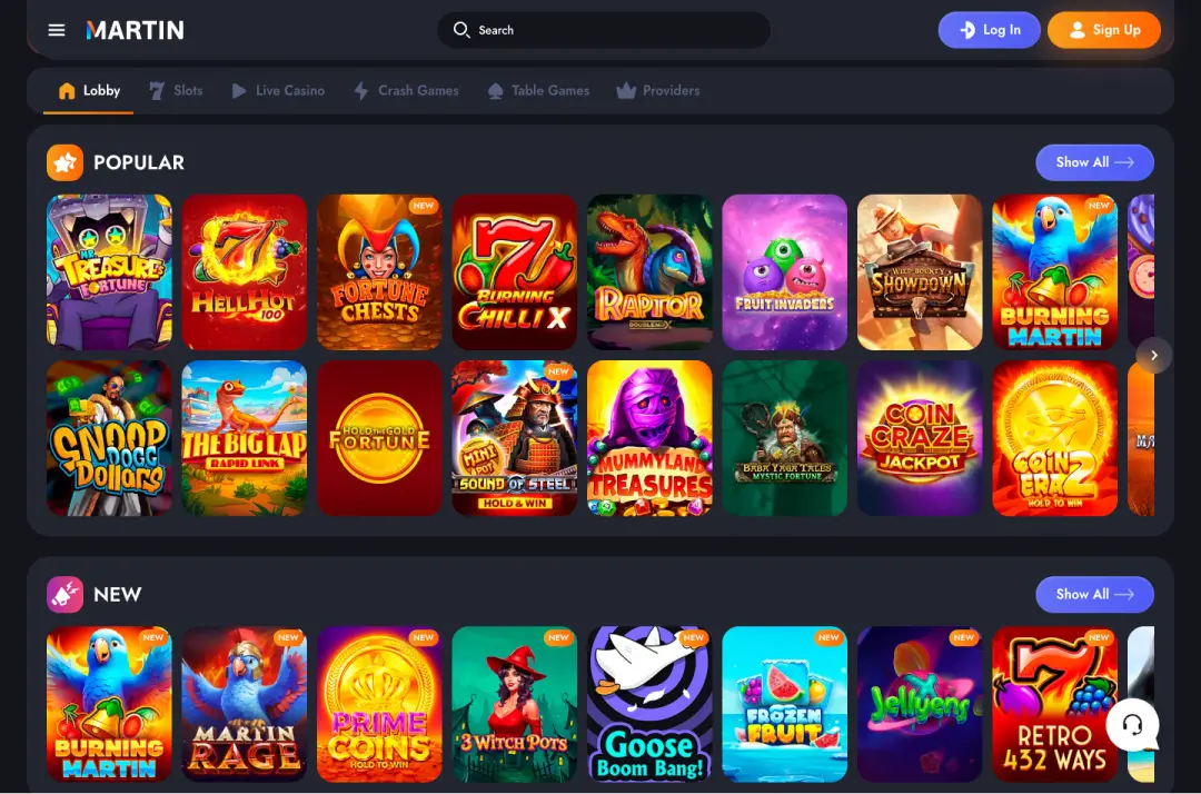 Martin Casino Screenshot 1