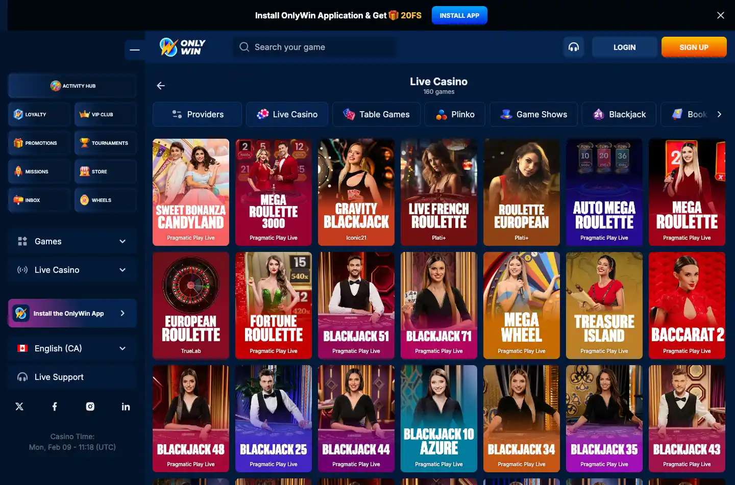 OnlyWin Casino Screenshot 4