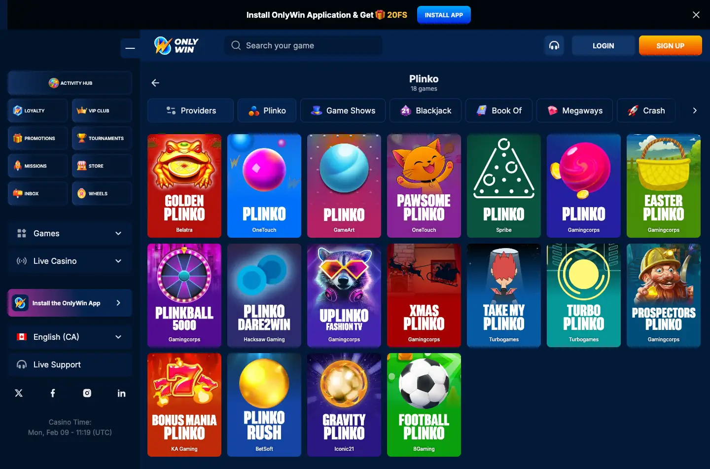 OnlyWin Casino Screenshot 5