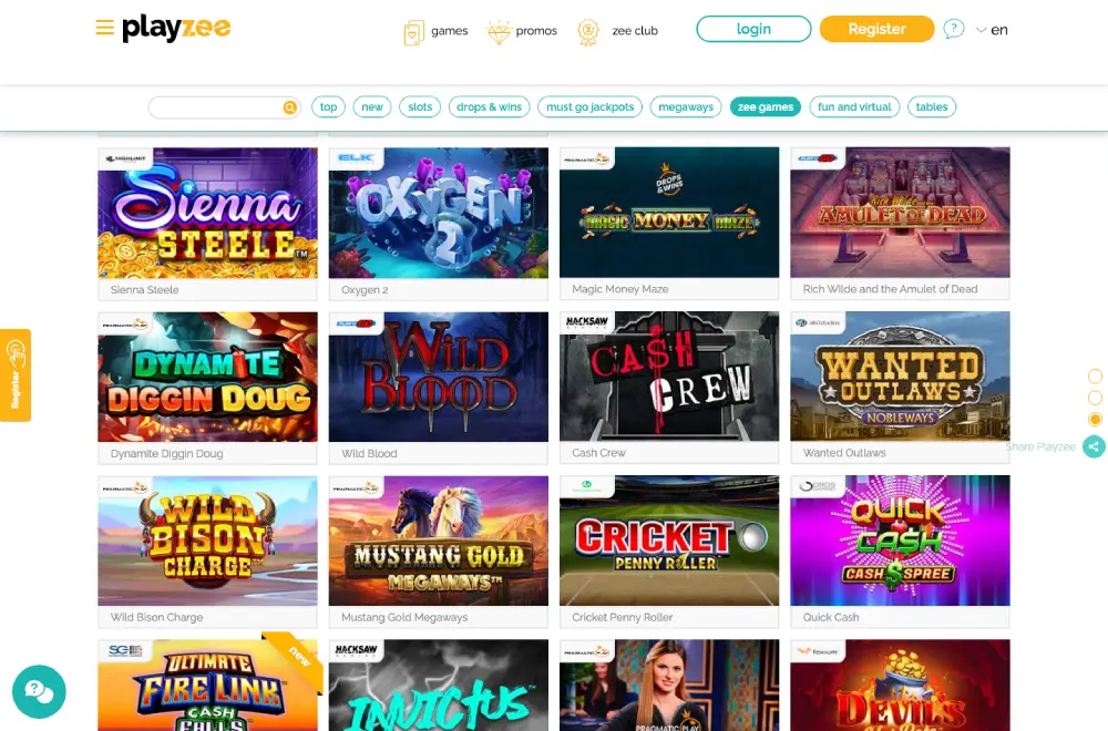 Playzee casino screenshot 5
