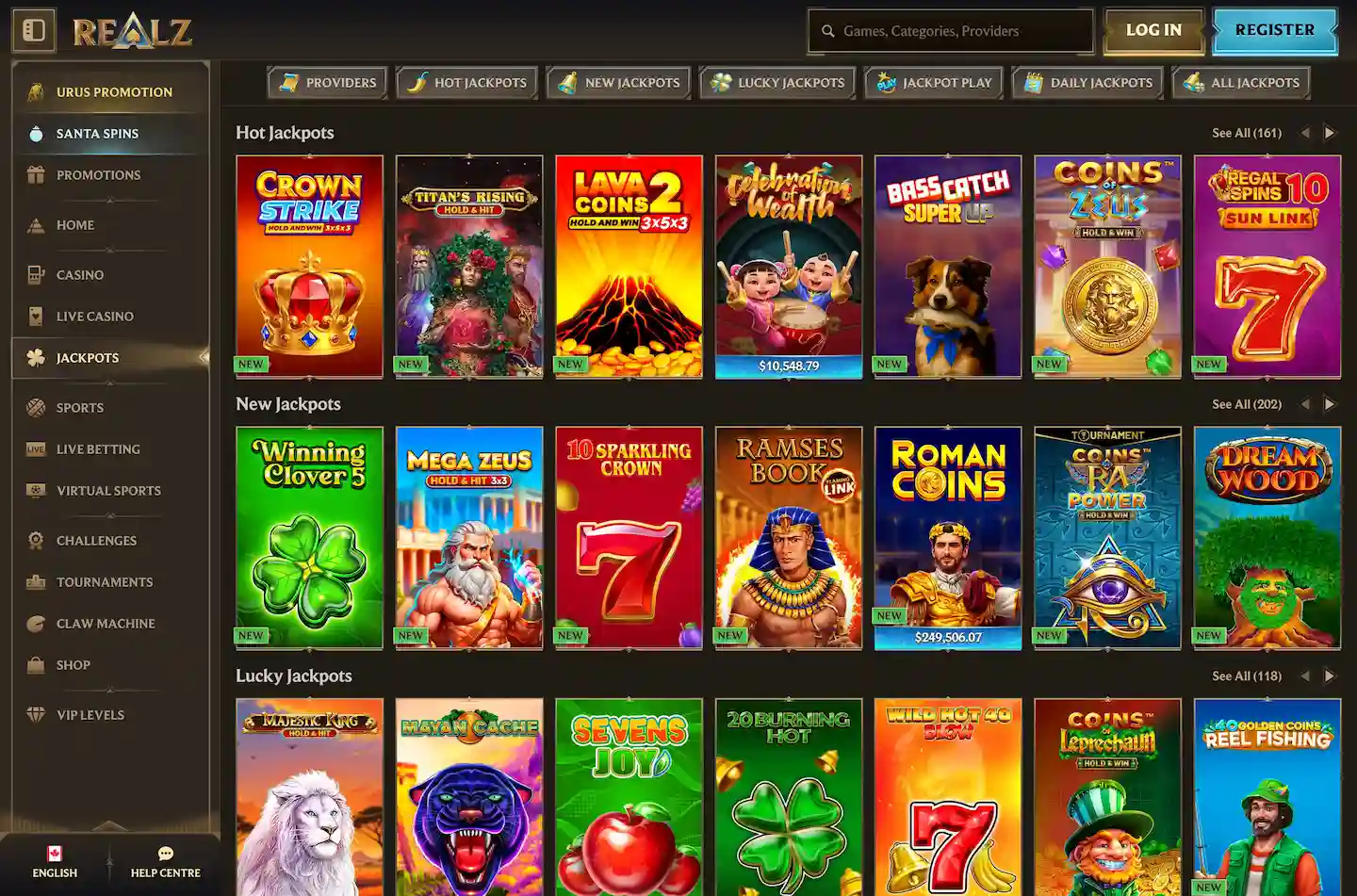 Online kaszinó értékelés - példa képernyőkép