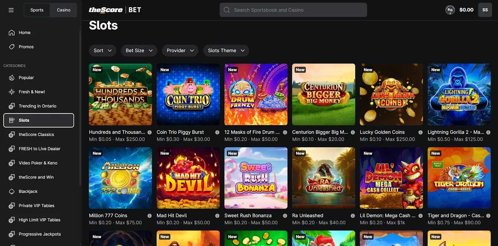 theScore Bet Slots
