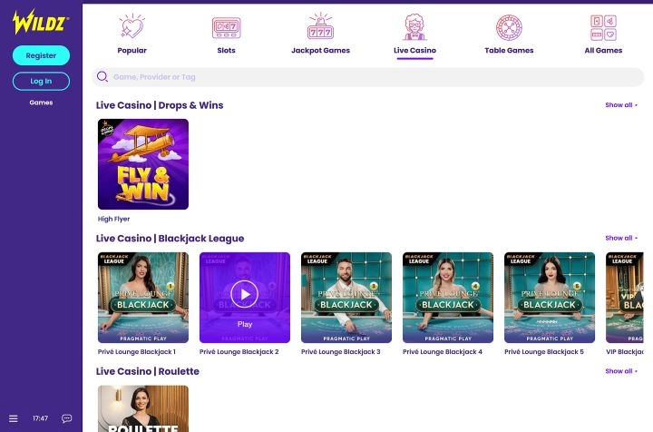 Wildz Casino screenshot 4