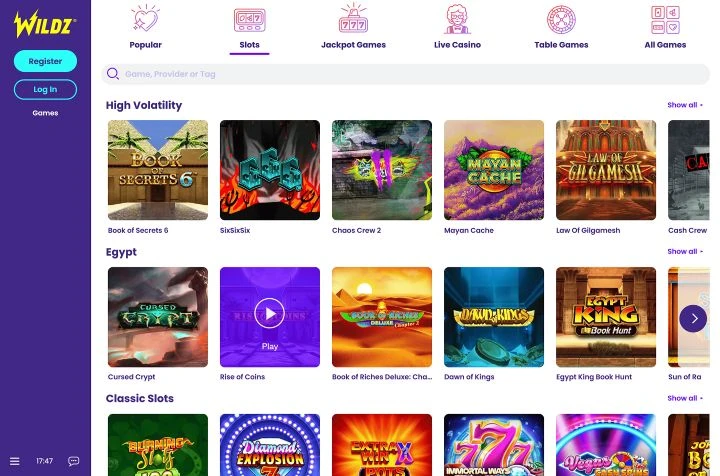 Wildz Casino screenshot 6