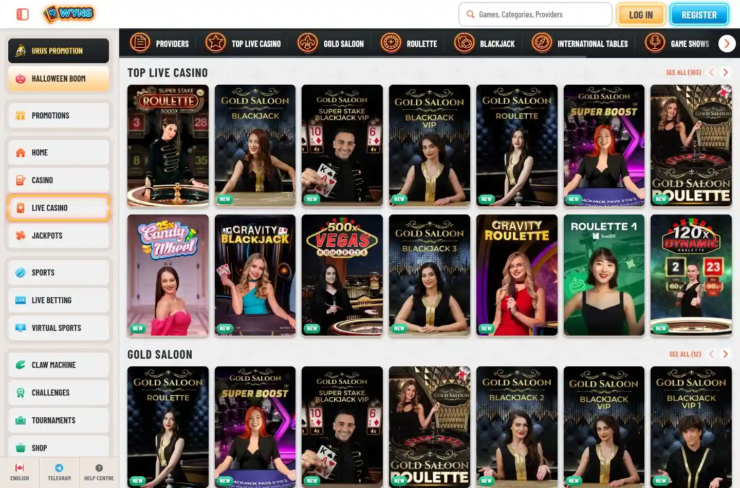 Wyns Casino Screenshot 2