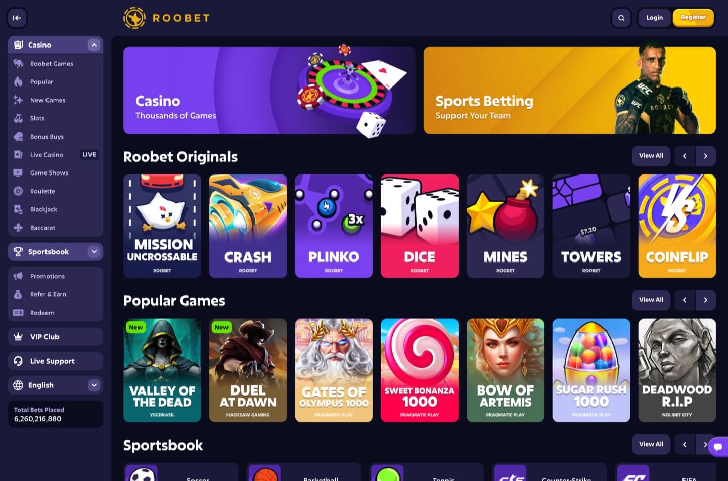 Roobet Casino Screenshot 2