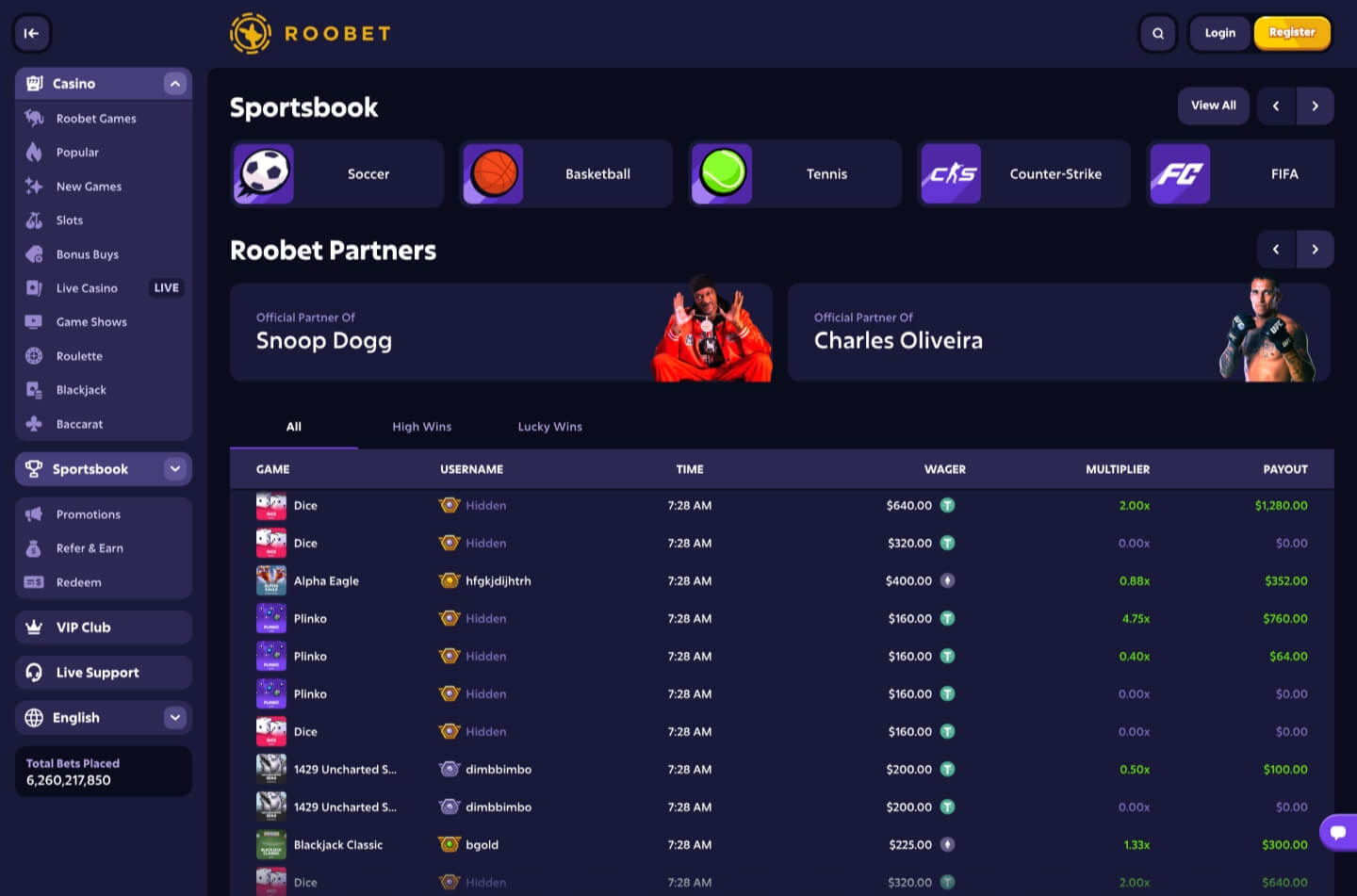 Roobet Casino Screenshot 3