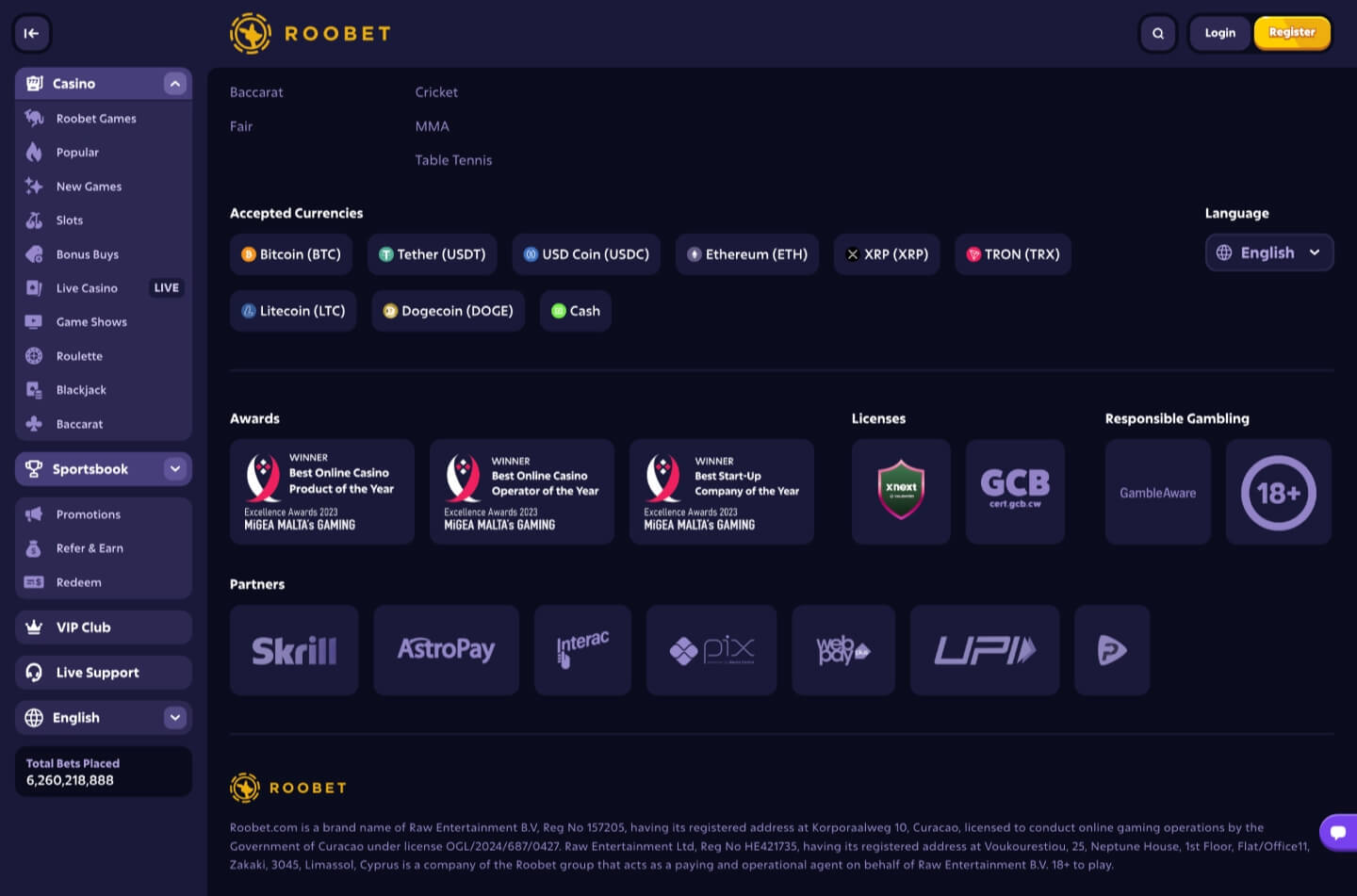 Roobet Casino Screenshot 4